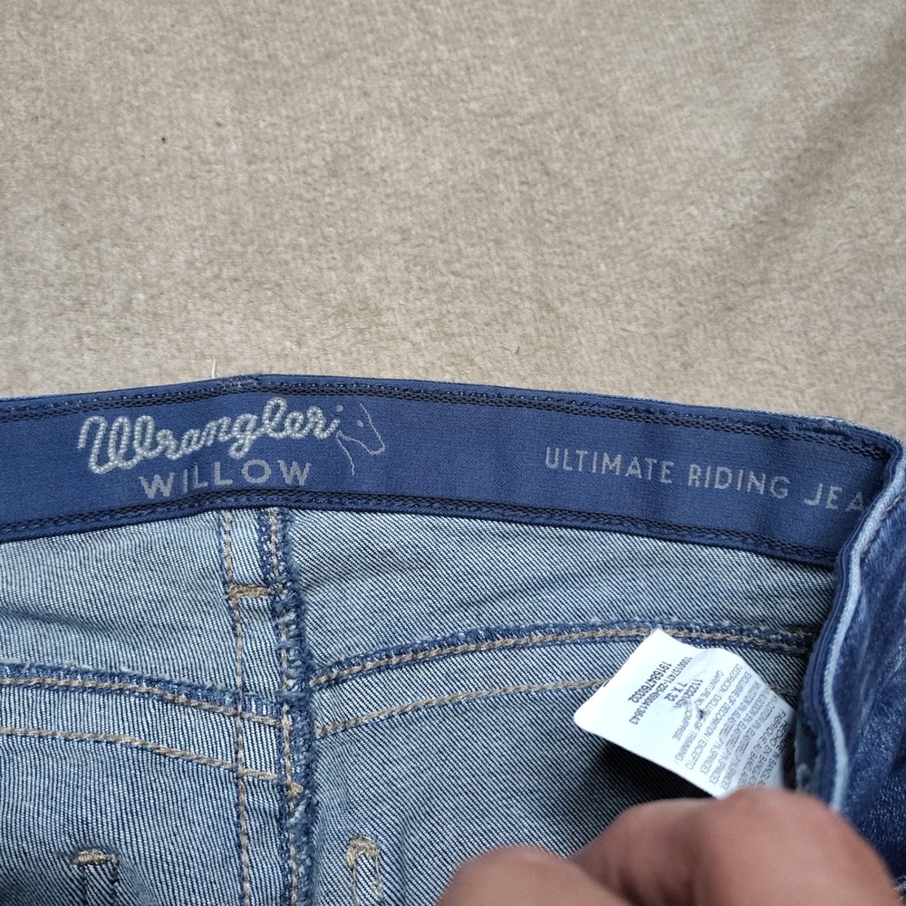 Wrangler Willow Riding Jeans Fitted Seat Higher Back Dark Wash Denim 7x32 - Picture 3 of 7